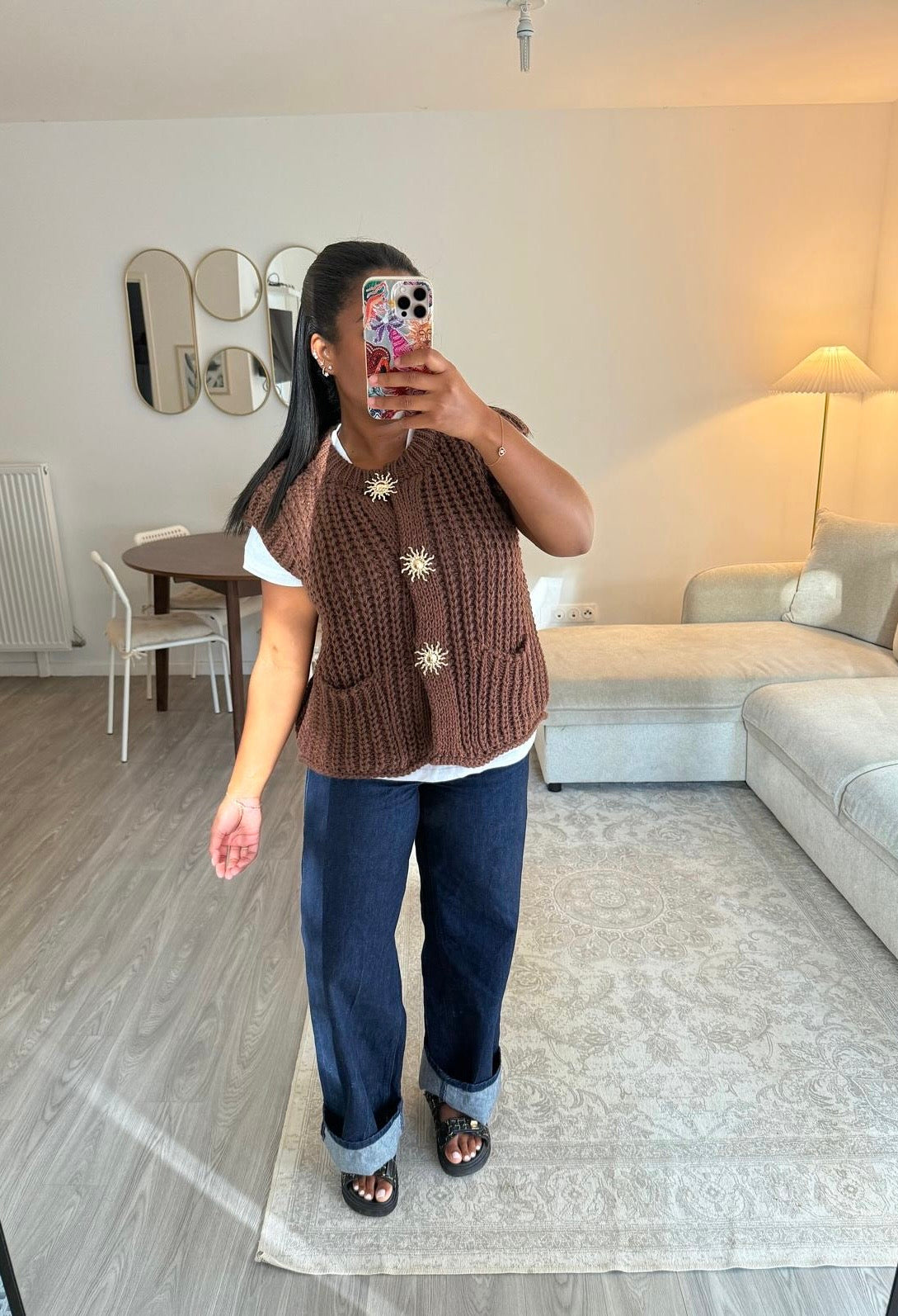 Cardigan sans manches choco