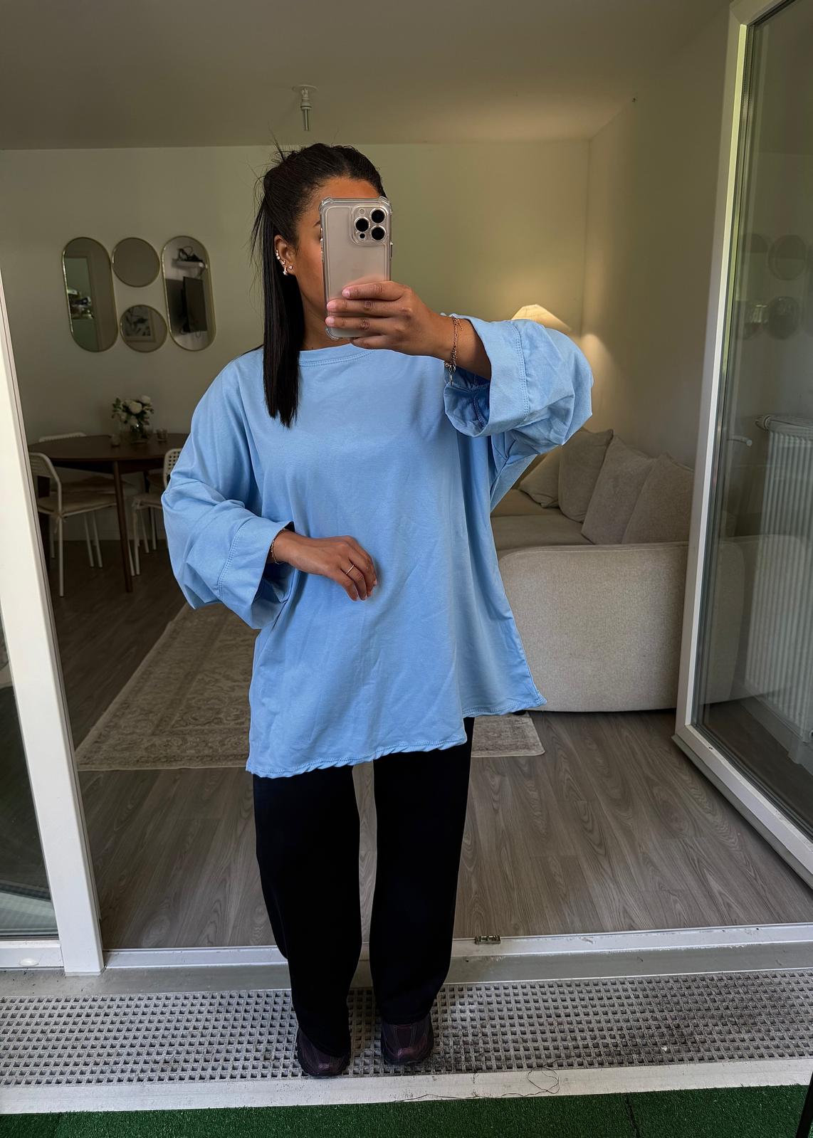 Tee-shirts manche longue bleu ciel
