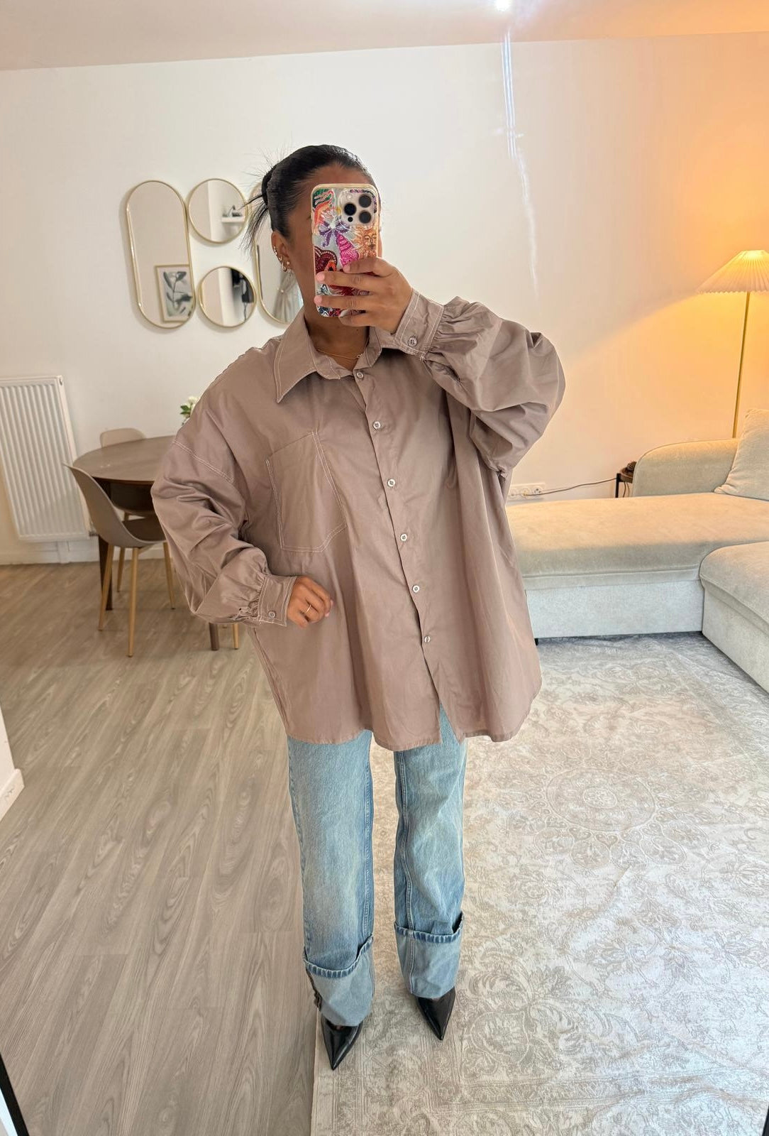 Chemise couture taupe