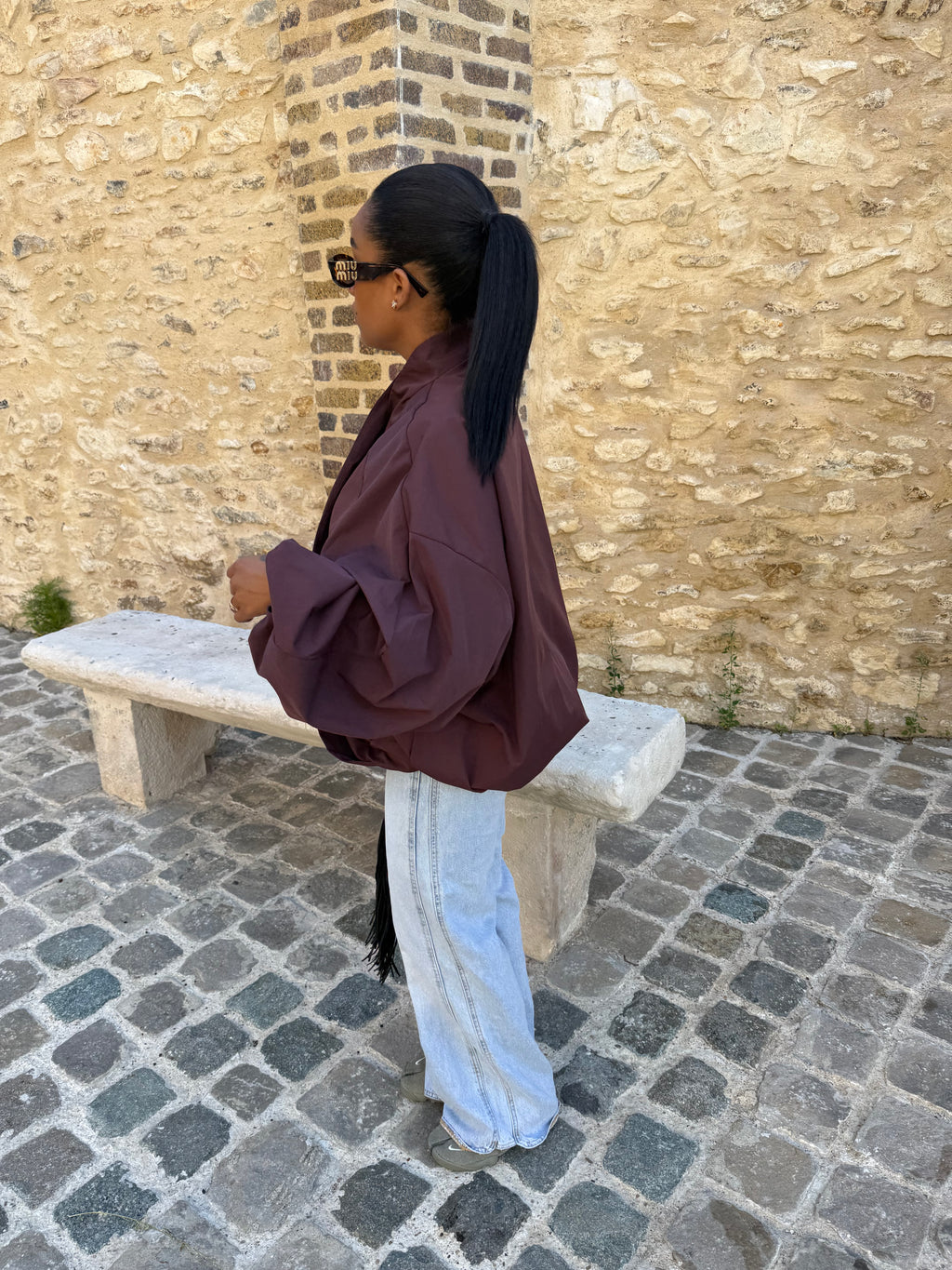 Bomber croisé prune