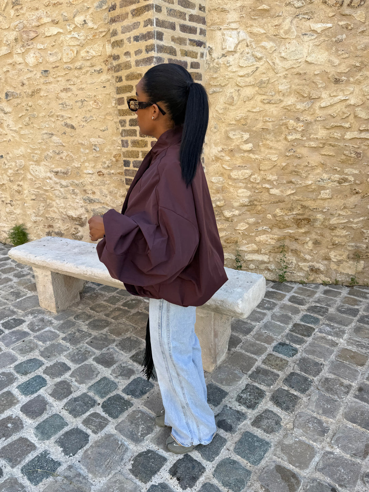 Bomber croisé prune