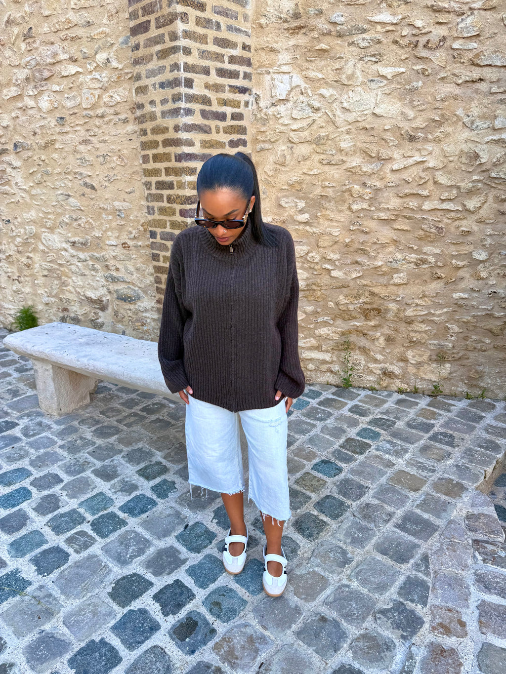 Gilet zippé choco