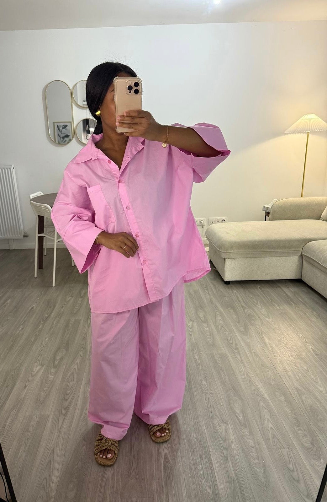 Ensemble Palazo rose