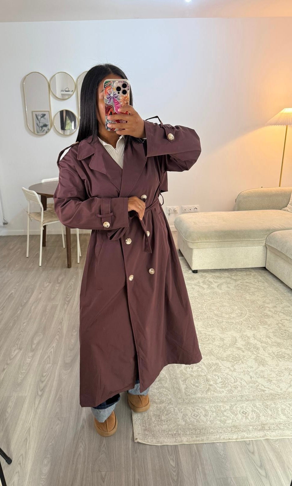 Trench long cerise