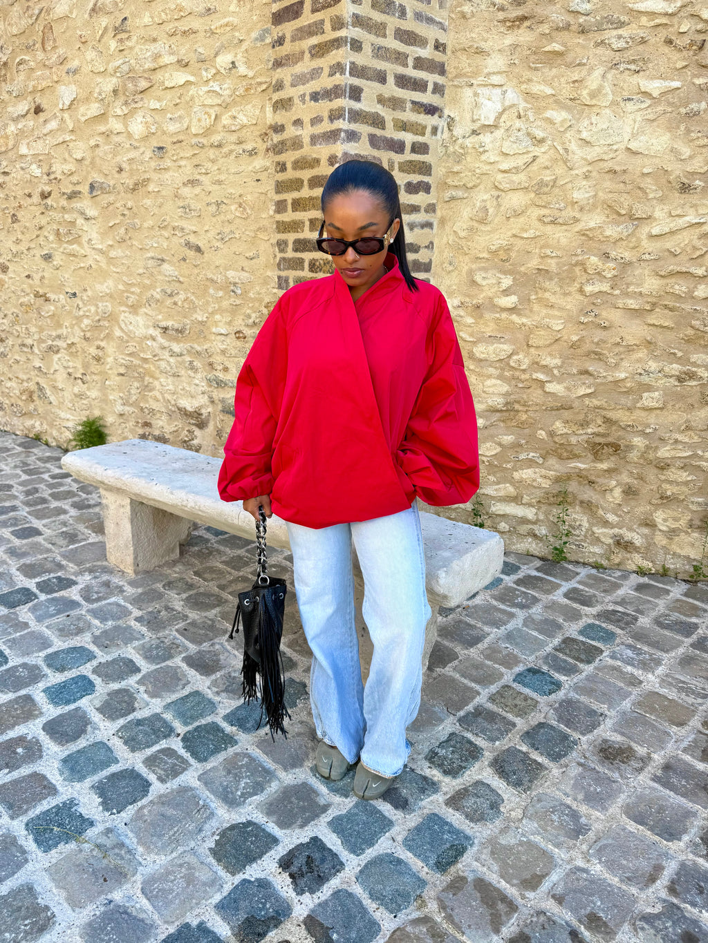 Bomber croisé rouge