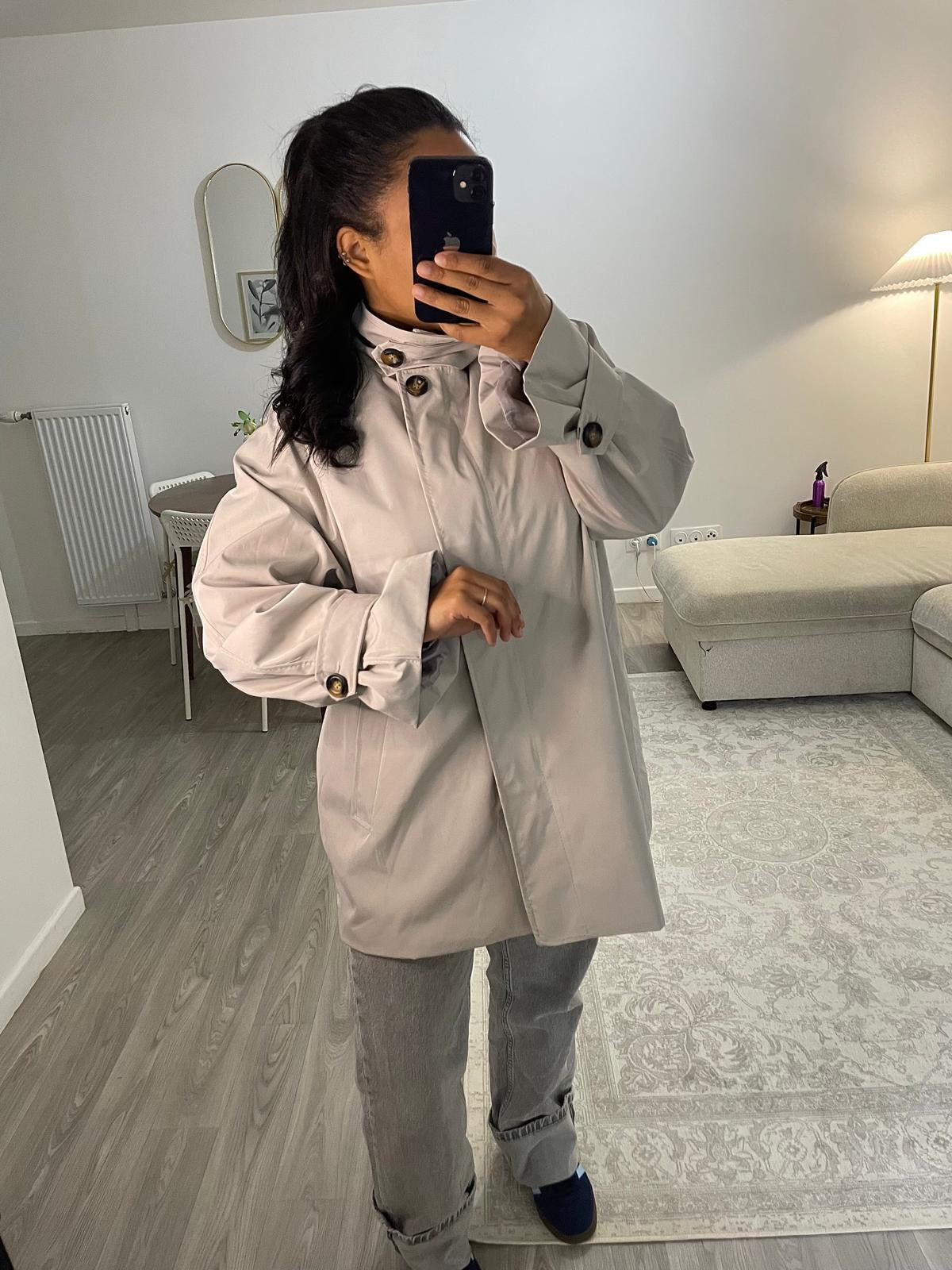 Trench court gris clair