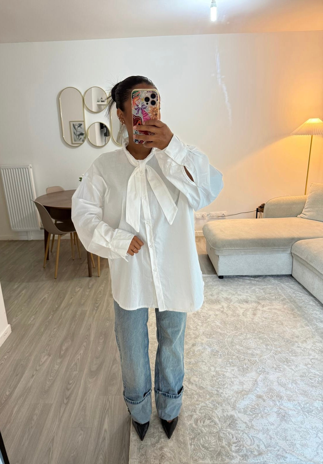 Chemise cravate blanche