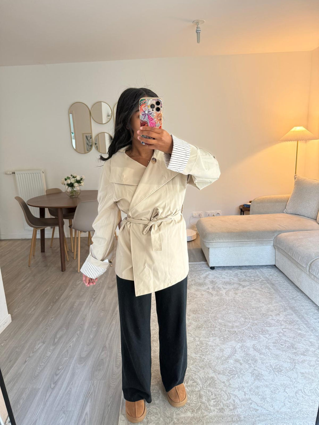 Trench manches beige