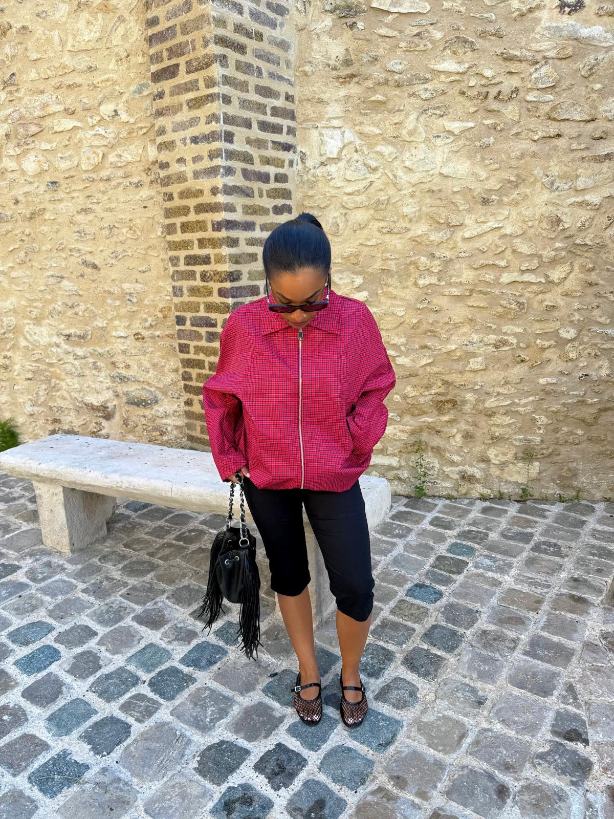 Veste carreaux rouge