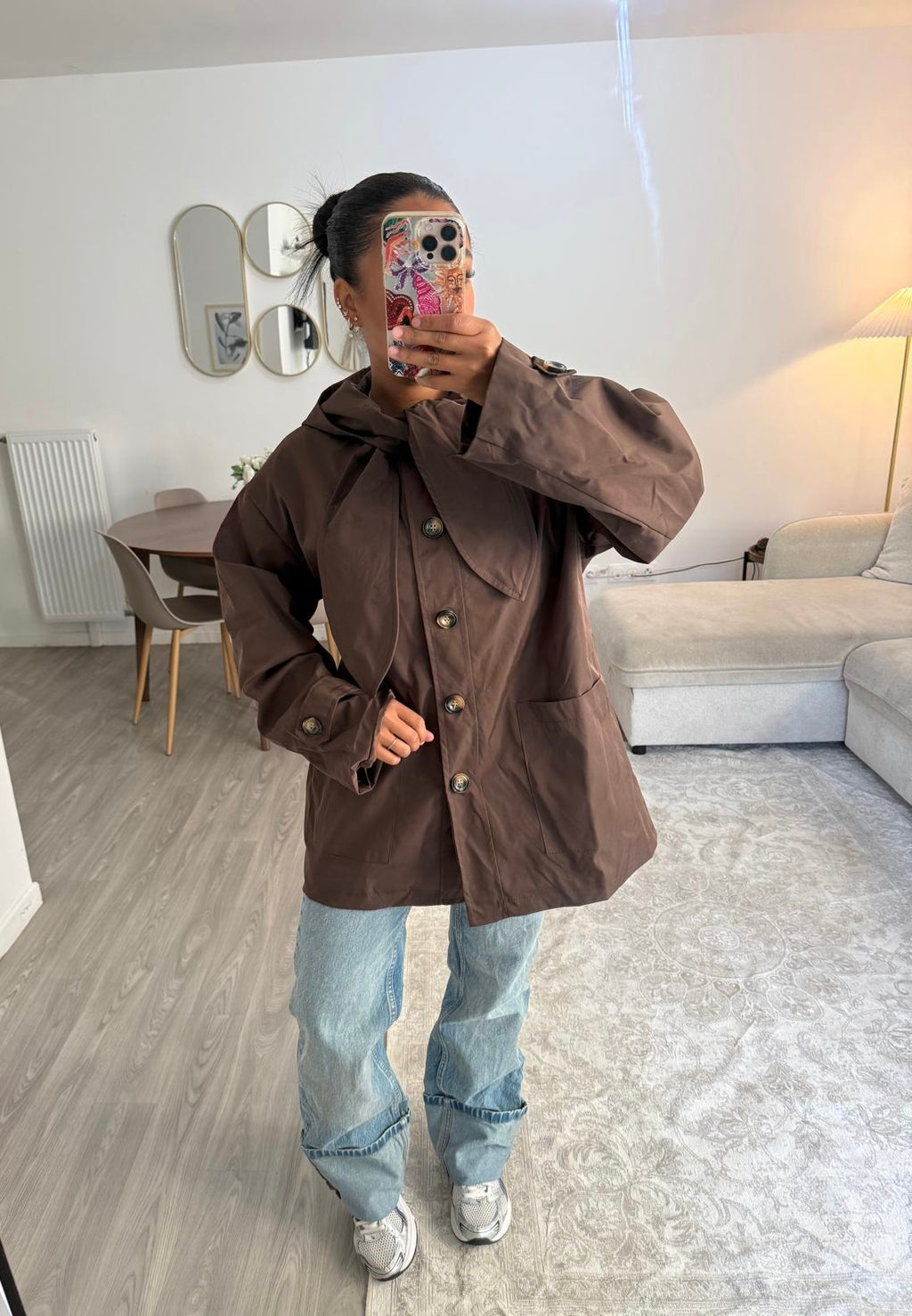 Trench capuche choco