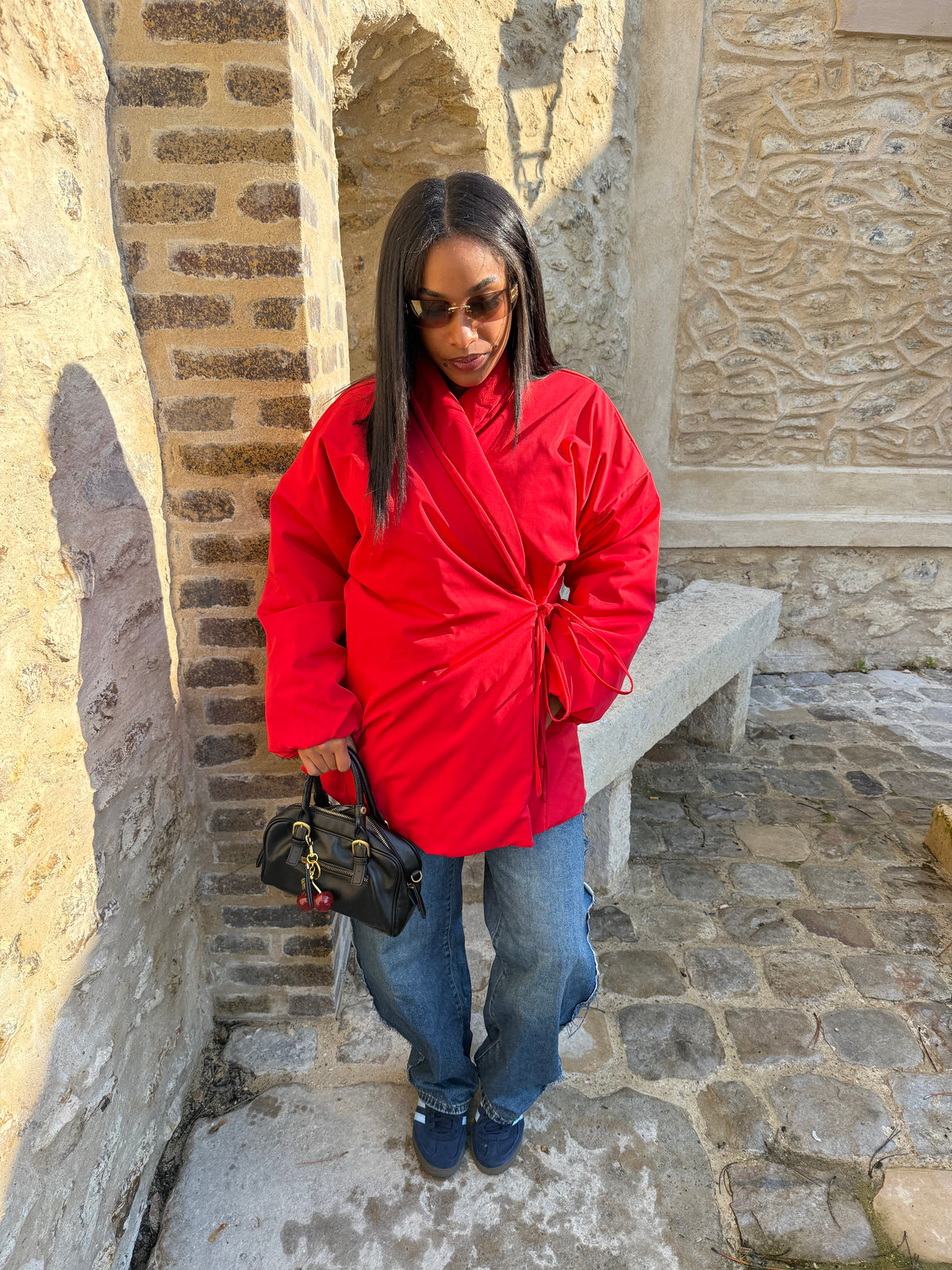 Doudoune croisé rouge