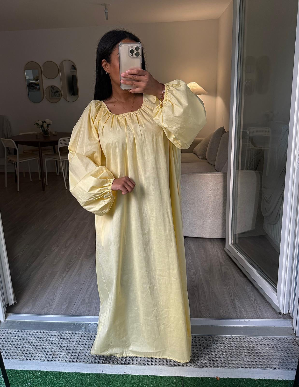 Robe popeline jaune