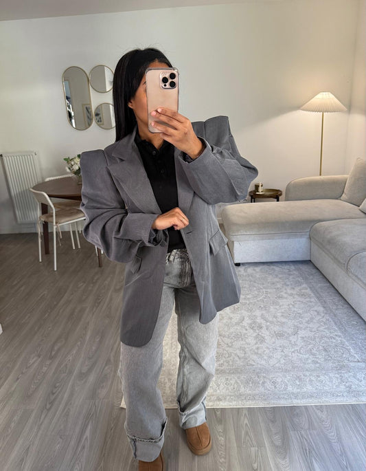 Blazer épaulette gris