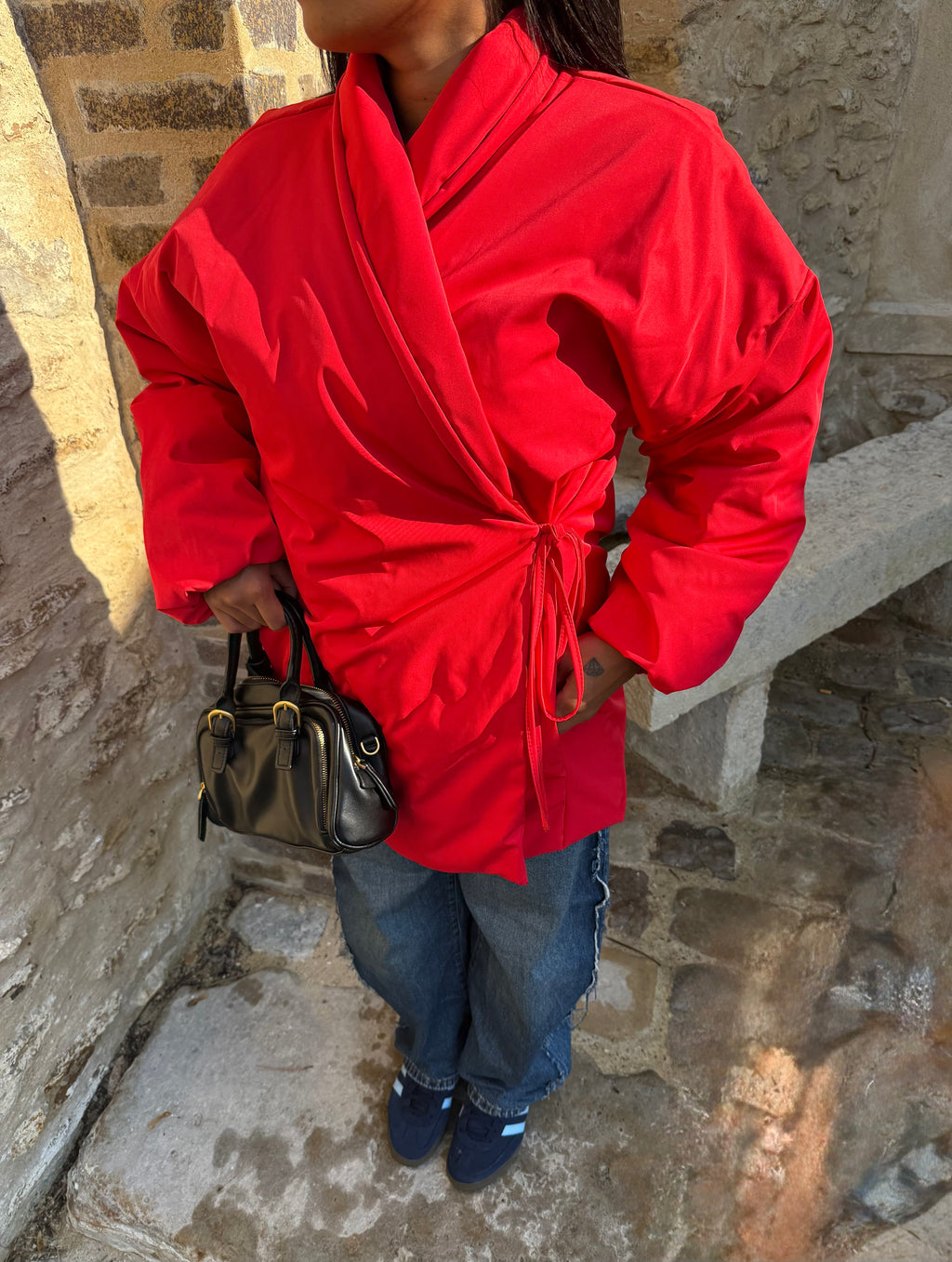 Doudoune croisé rouge