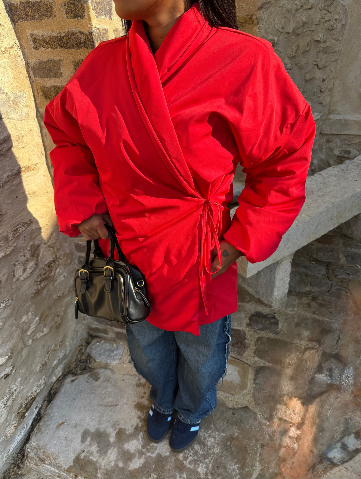 Doudoune croisé rouge
