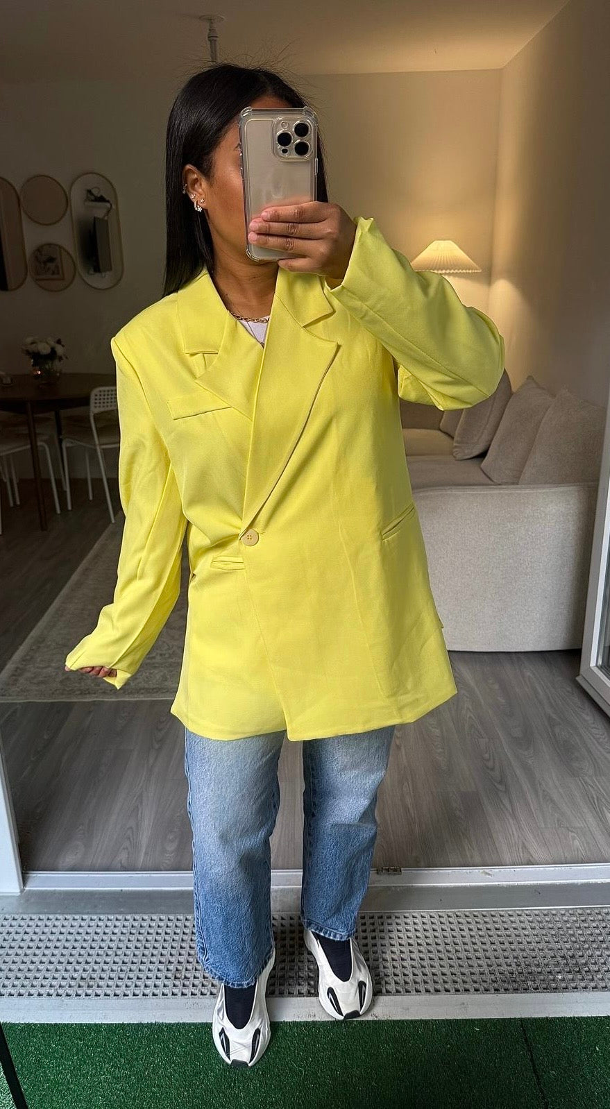Blazer porte-feuilles jaune