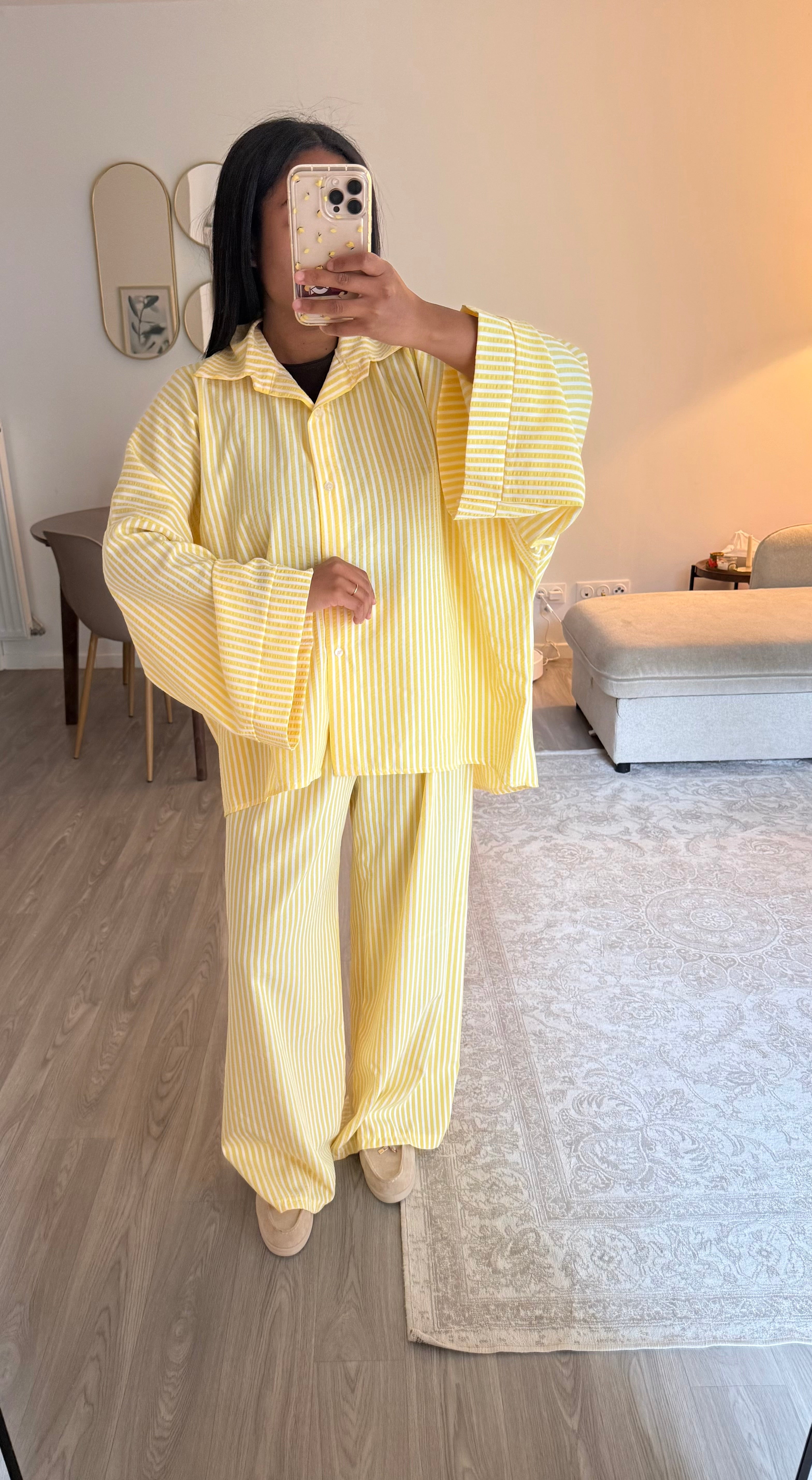 Ensemble rayé jaune