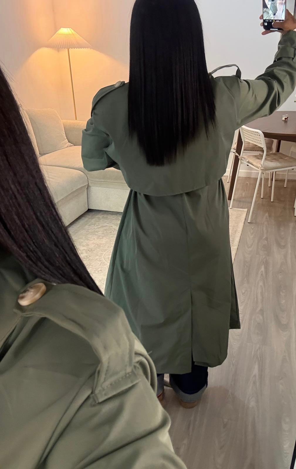 Trench long kaki