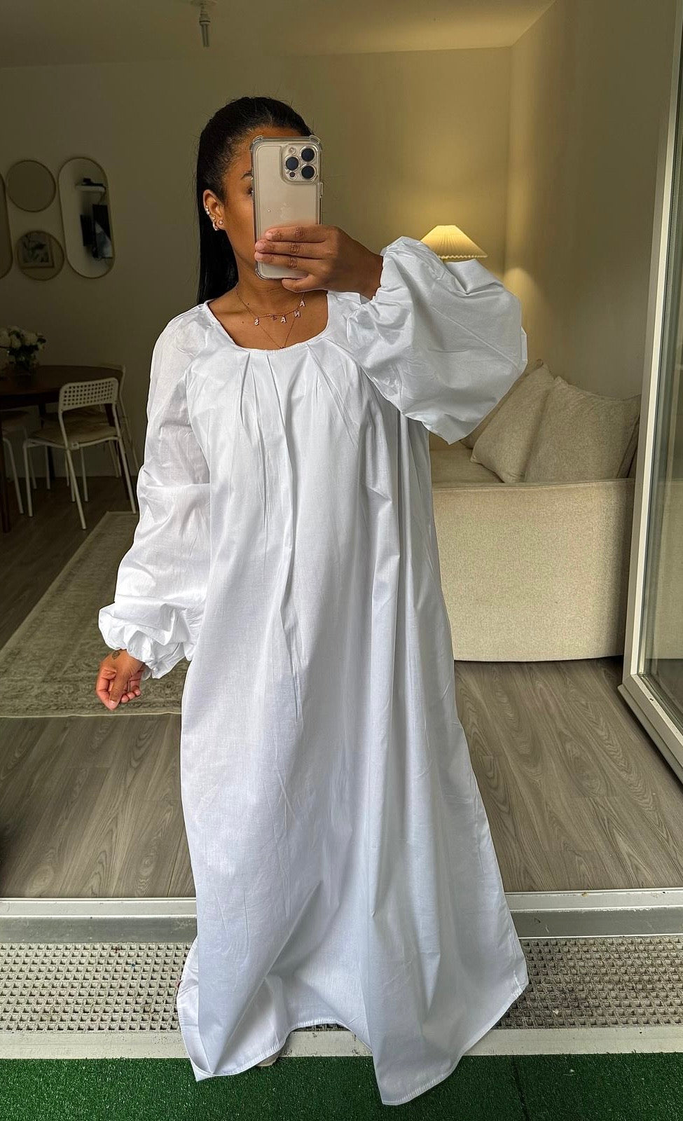 Robe popeline blanche