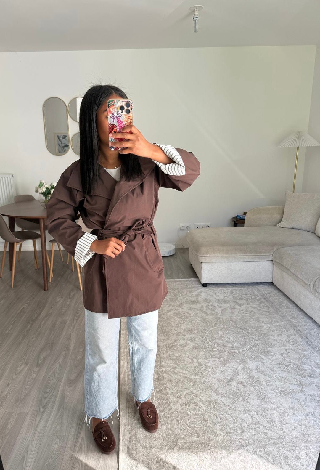 Trench manches choco