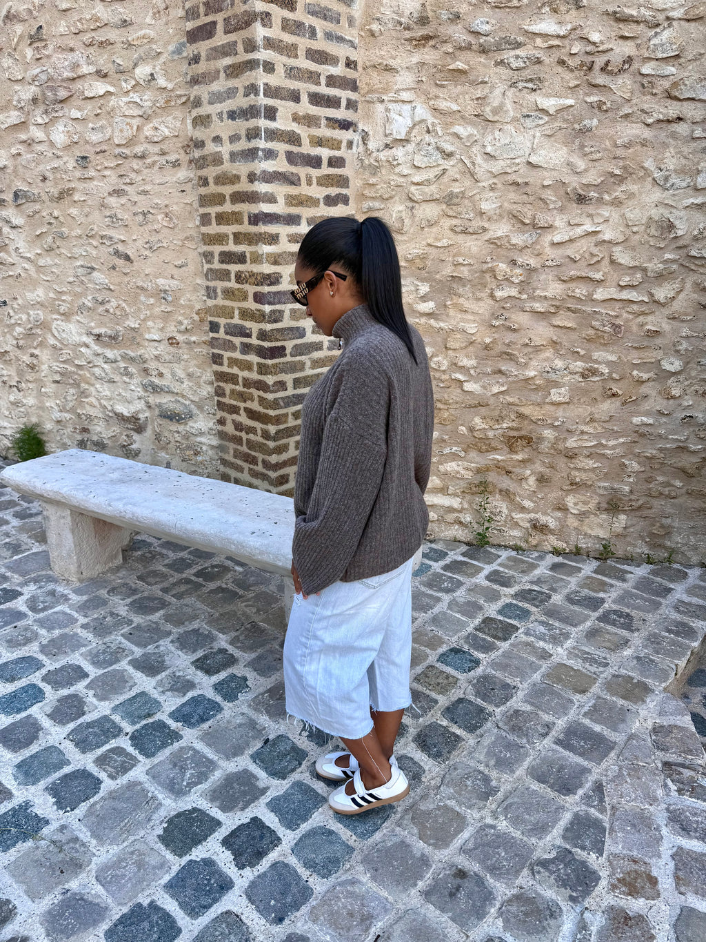 Gilet zippé taupe