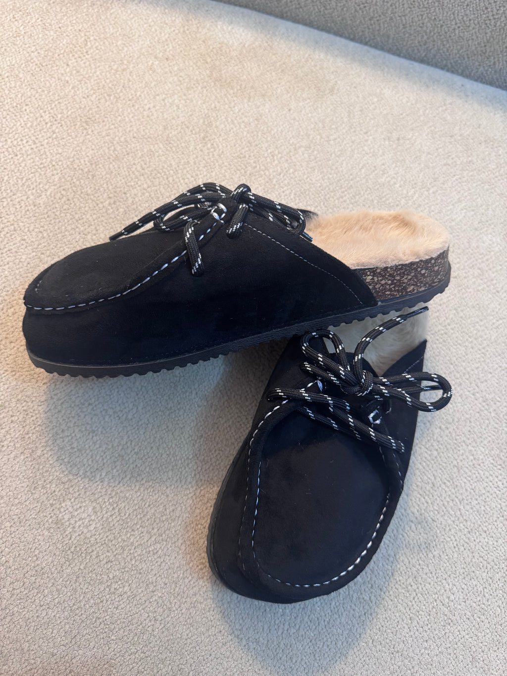 Mules lacets noires