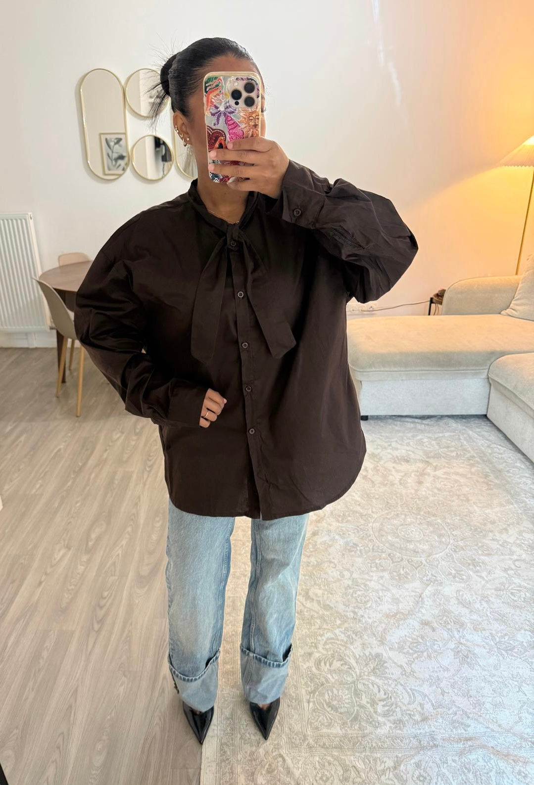 Chemise cravate choco