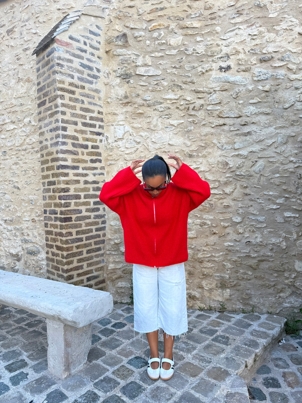Gilet zippé rouge
