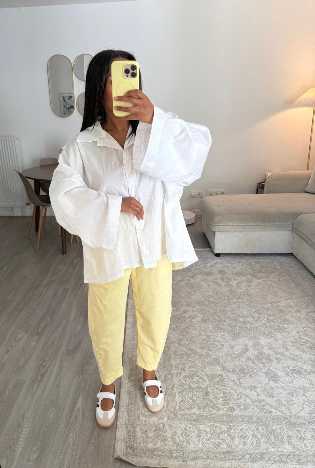 Pantalon barrel jaune