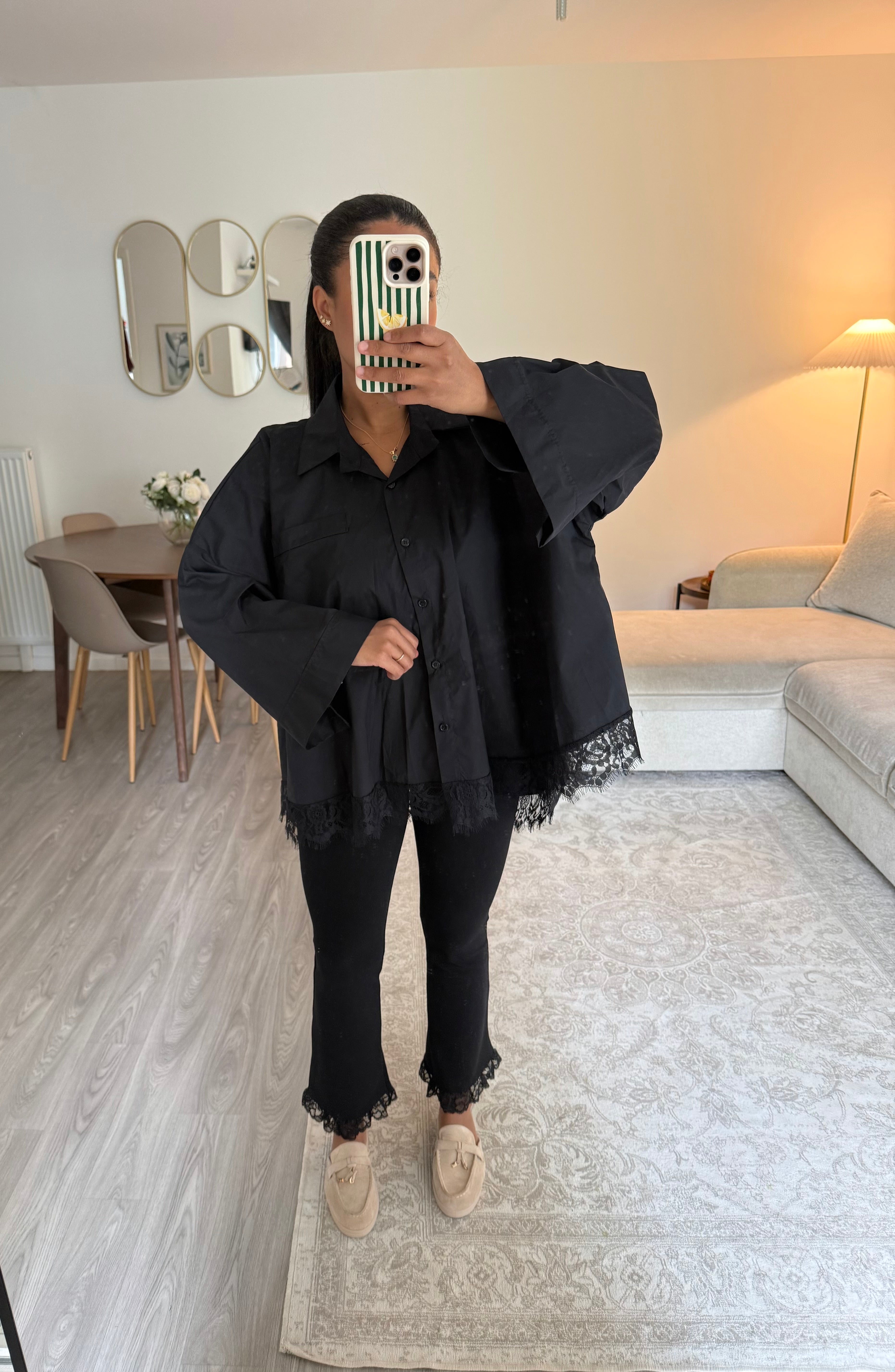 Chemise dentelle noire