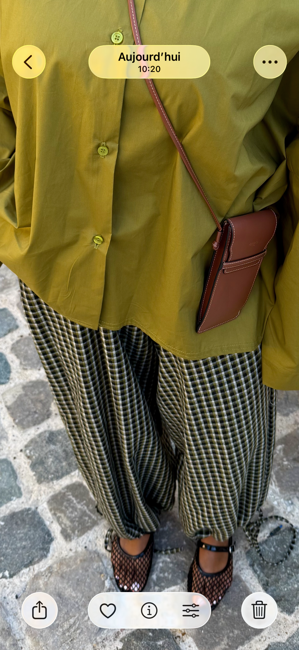 Pantalon carreaux olives