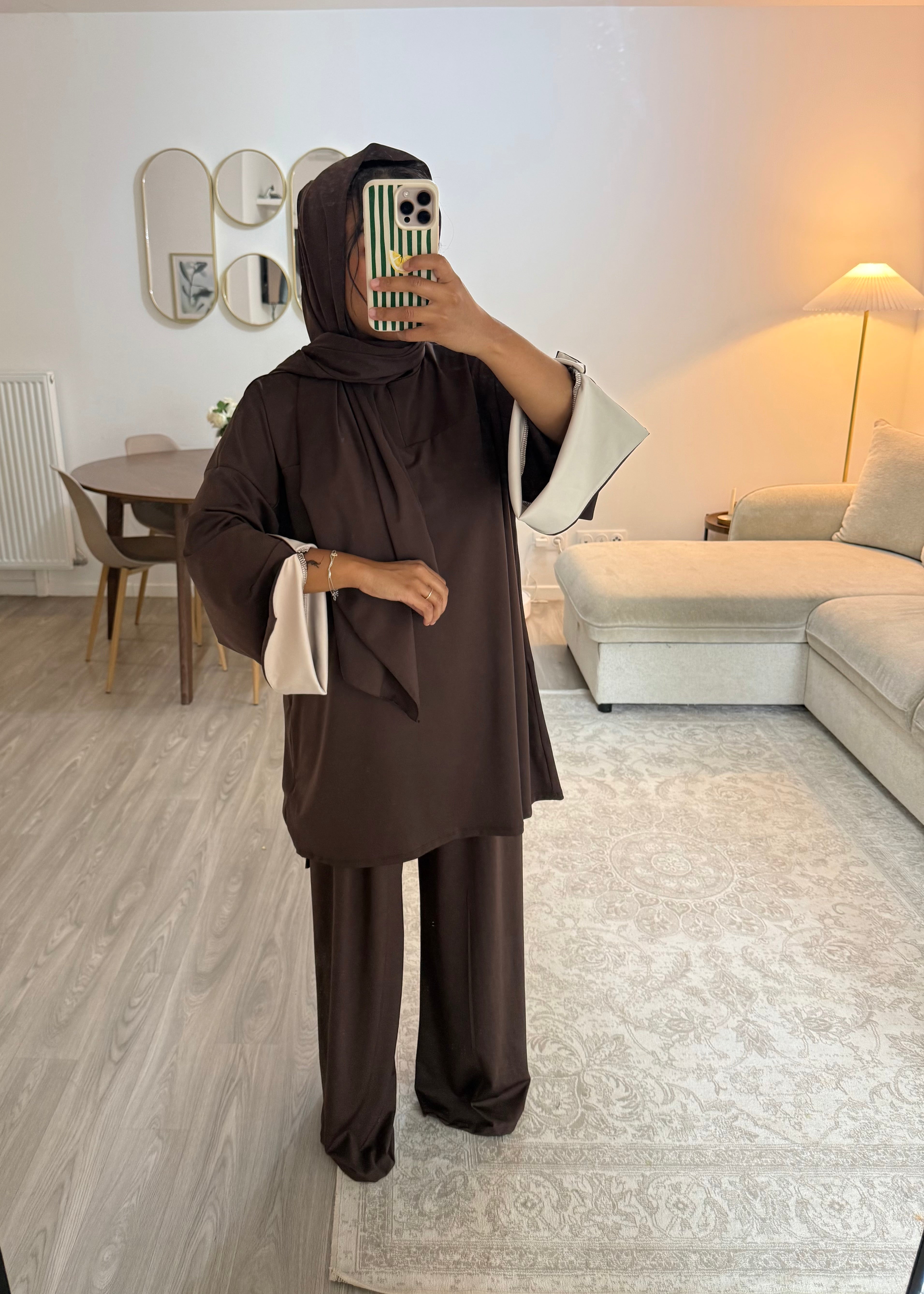 Burkini manches choco & crème
