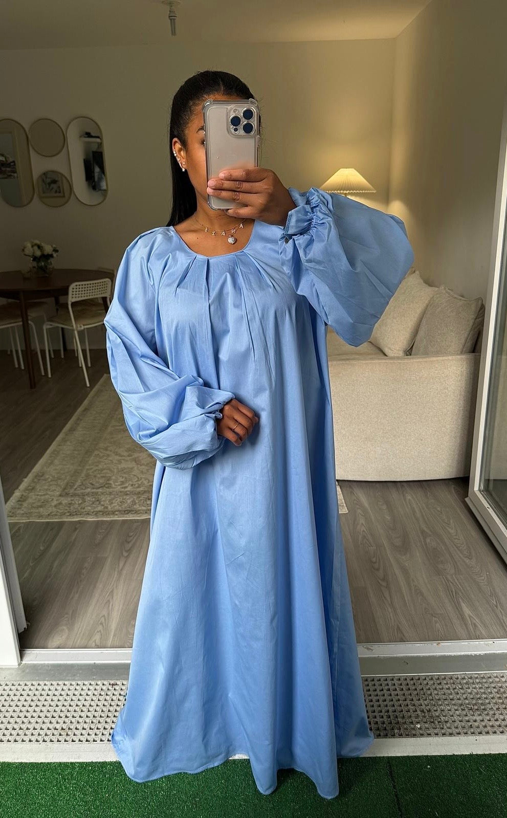 Robe popeline bleue