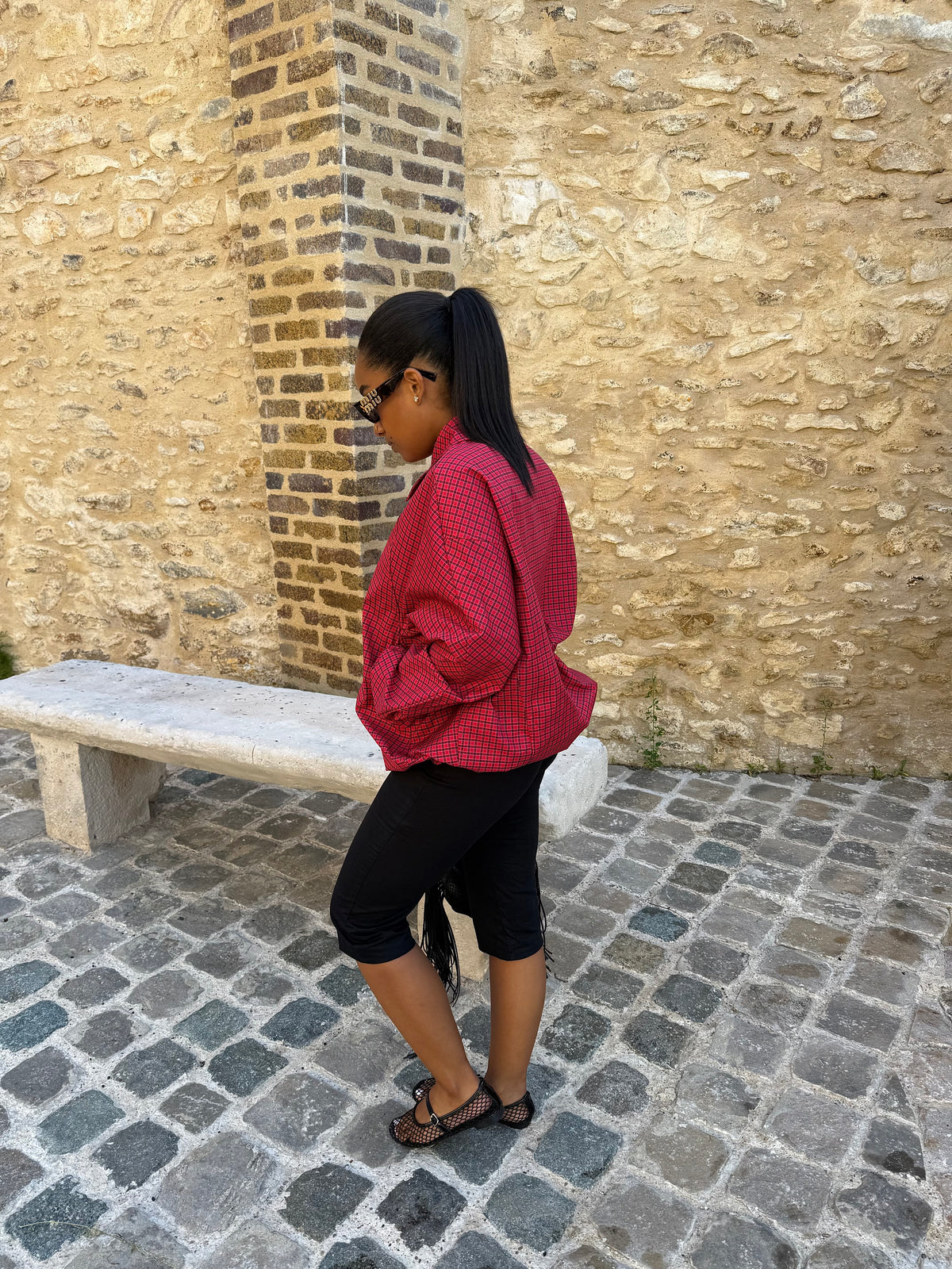 Veste carreaux rouge