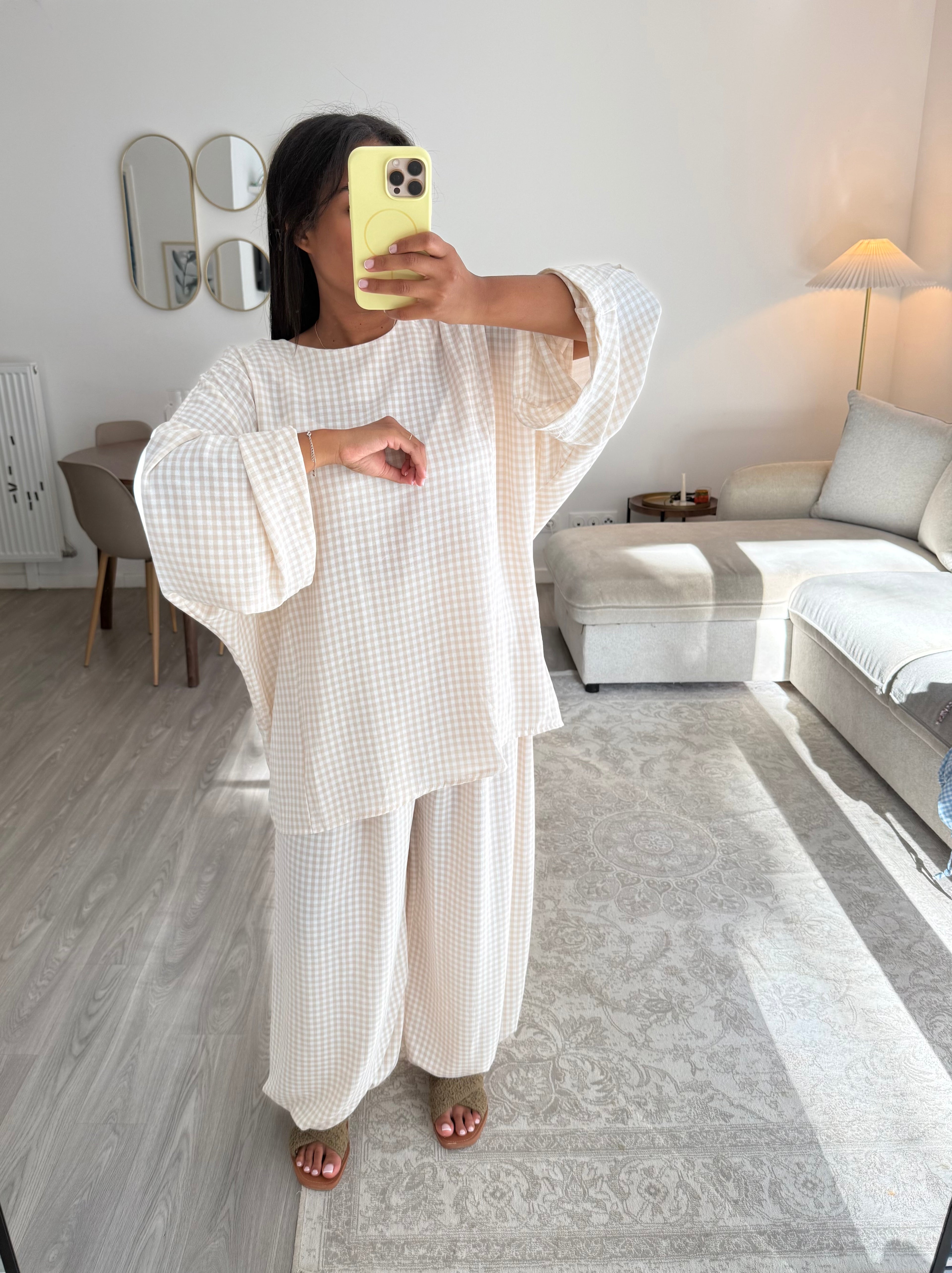 Ensemble Vichy beige