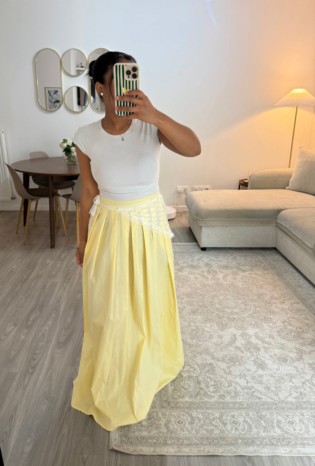 Jupe dentelle jaune