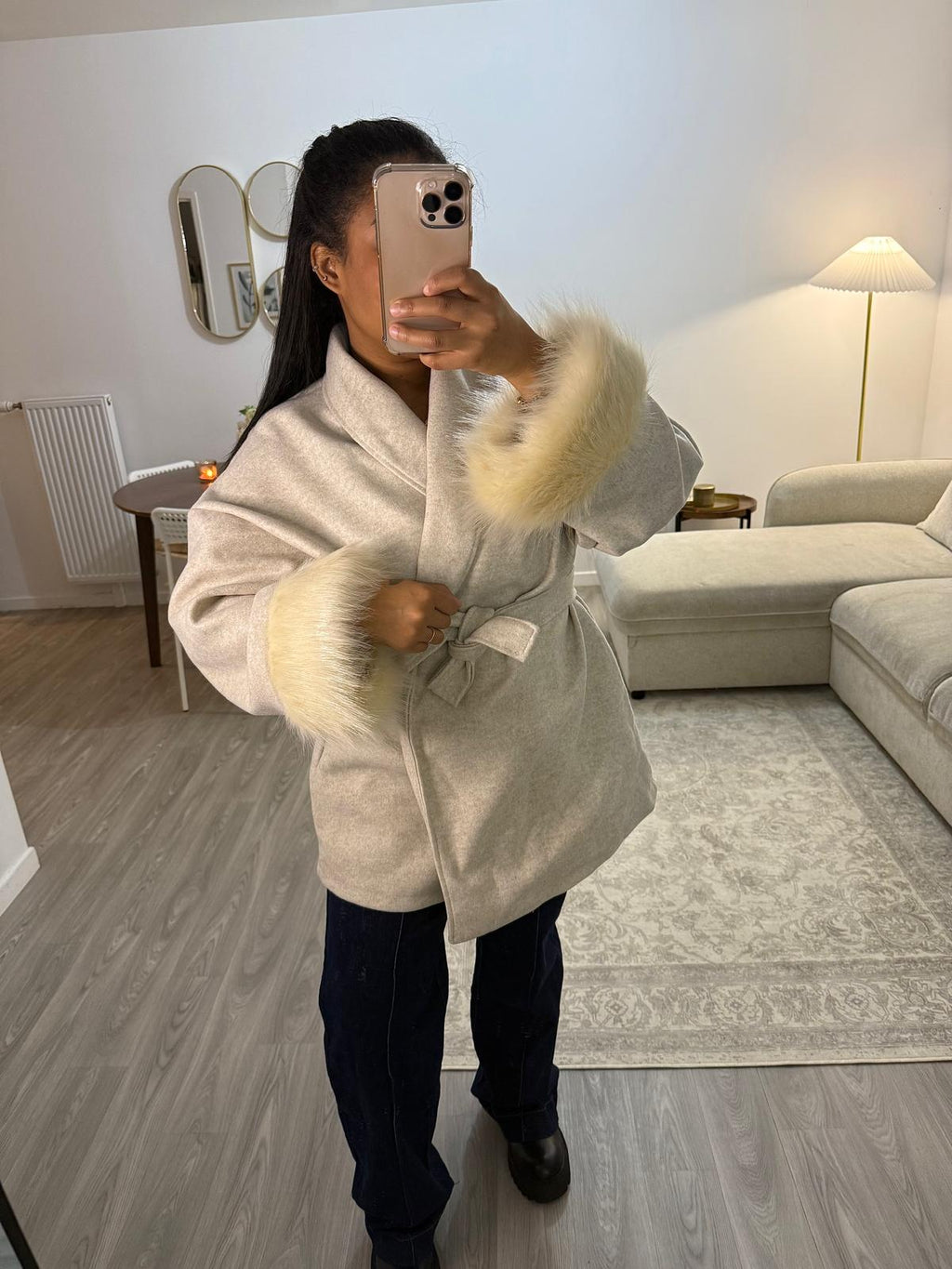 Manteau beige Chiné