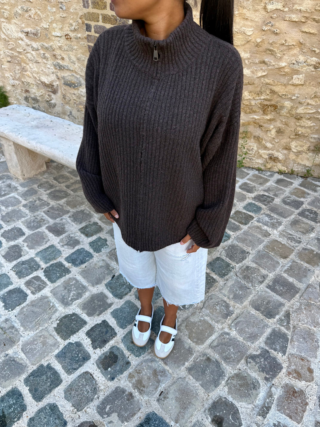 Gilet zippé choco