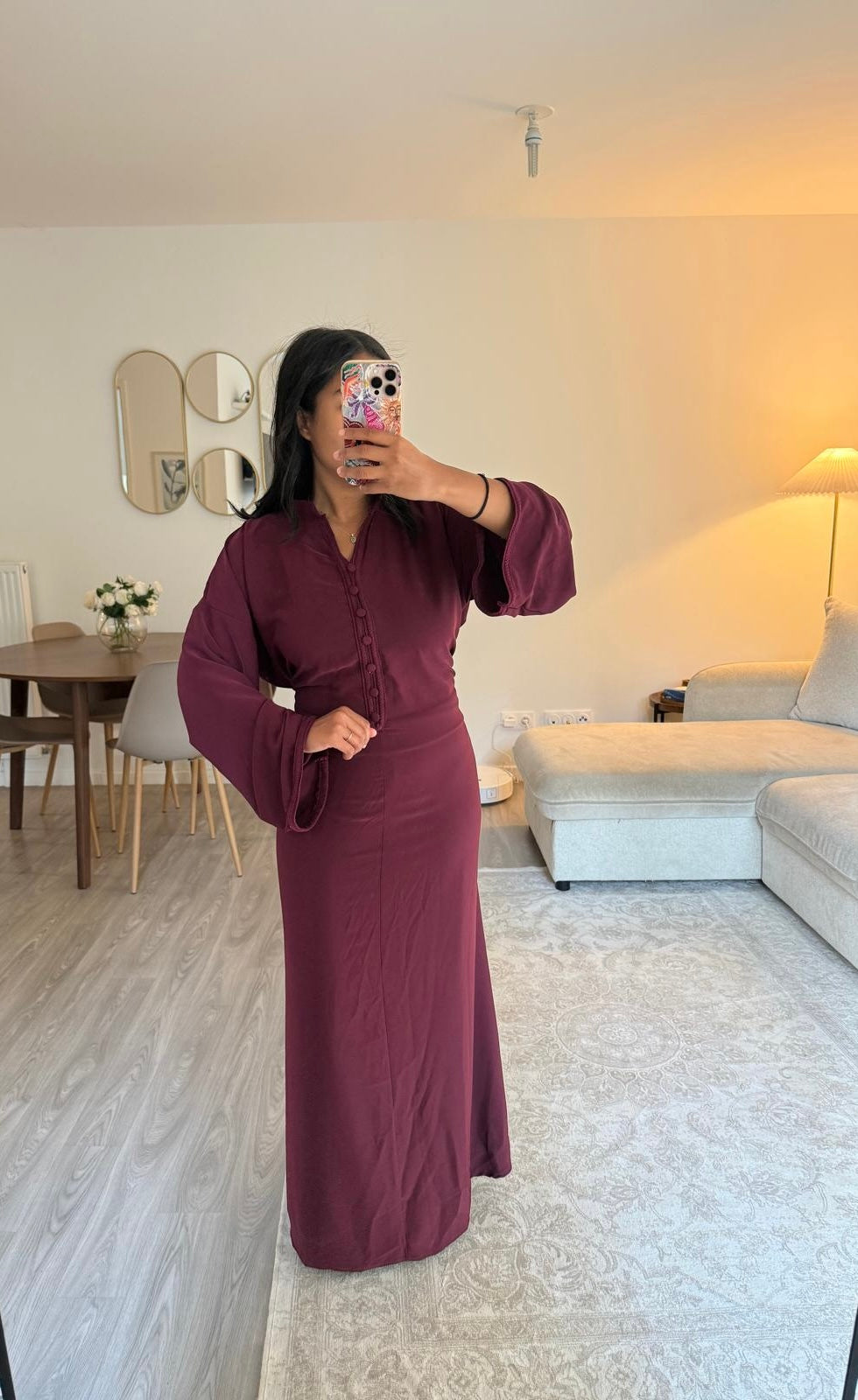 Abaya Qamis bordeaux