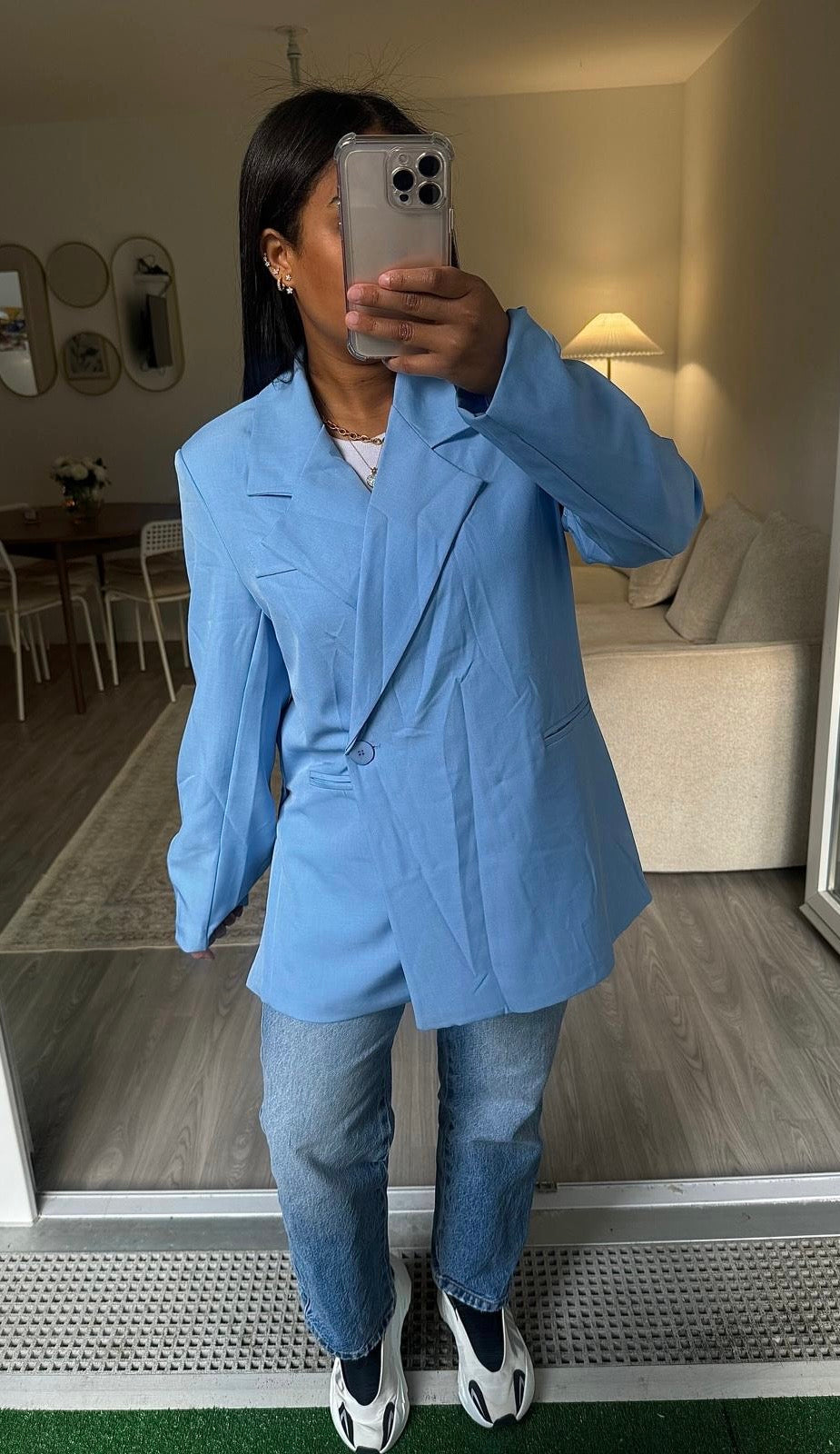 Blazer porte-feuilles bleu ciel