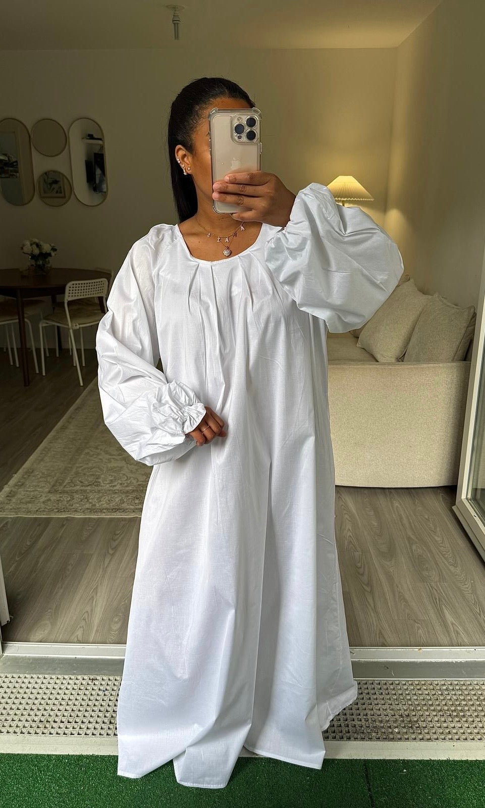 Robe popeline blanche