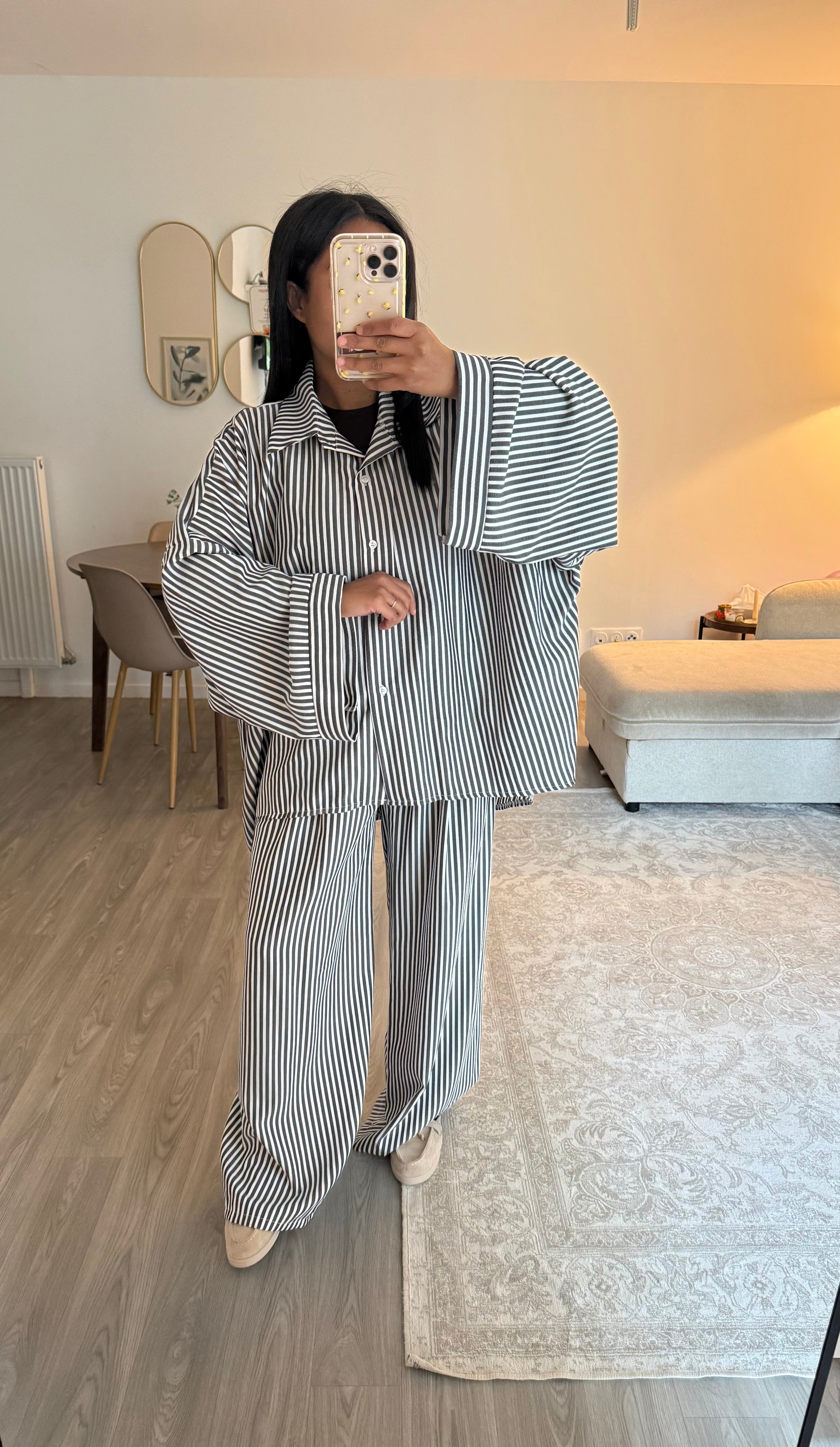 Ensemble rayé marine