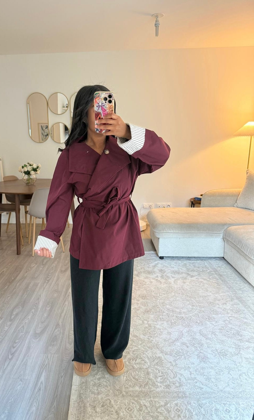 Trench manches bordeaux