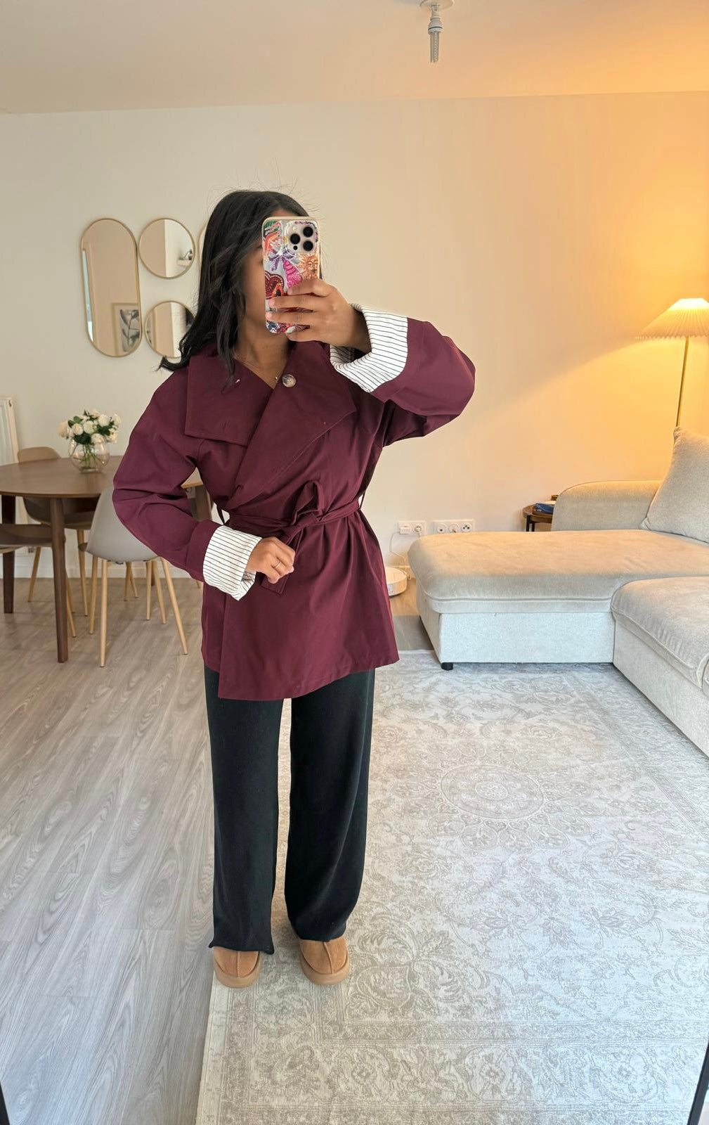 Trench manches bordeaux