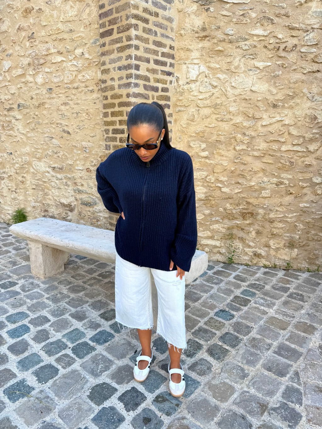 Gilet zippé marine