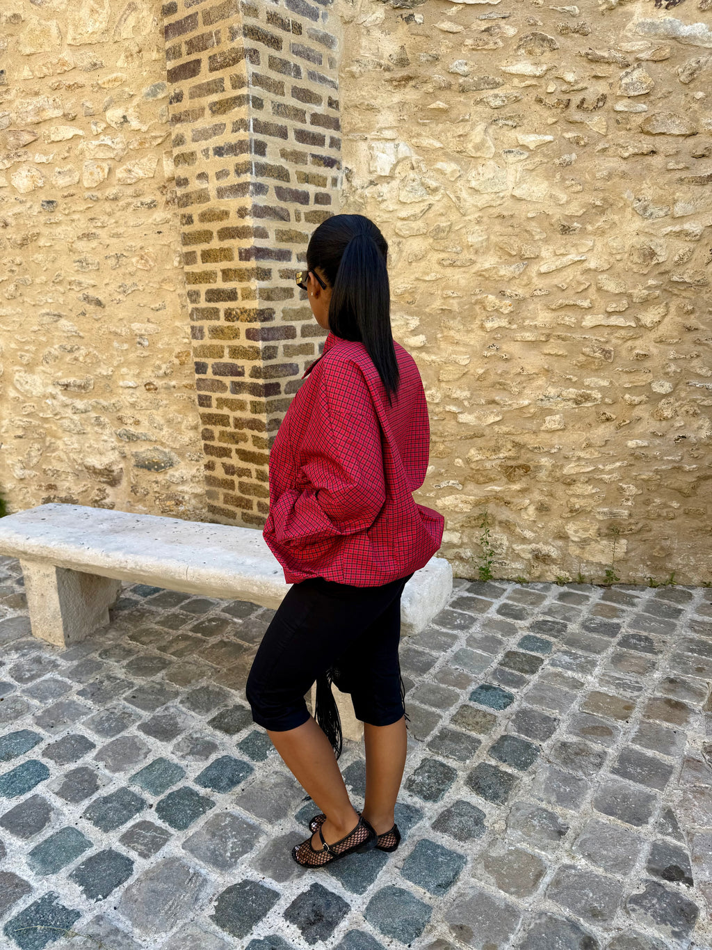Veste carreaux rouge