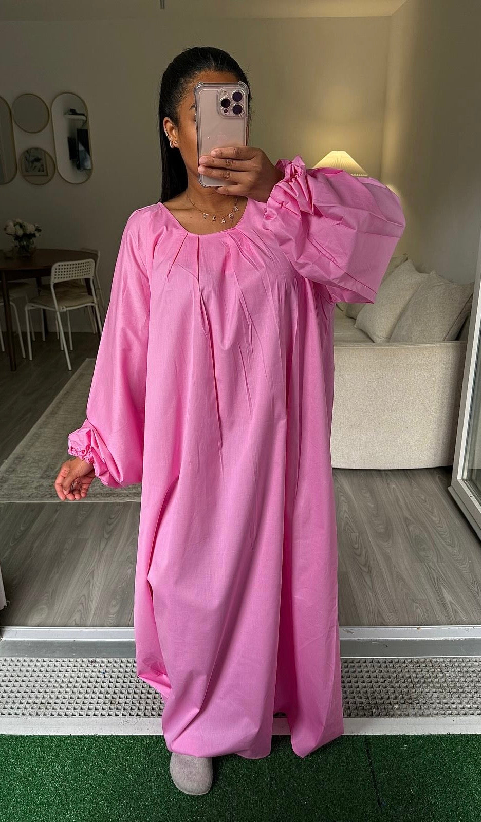 Robe popeline rose