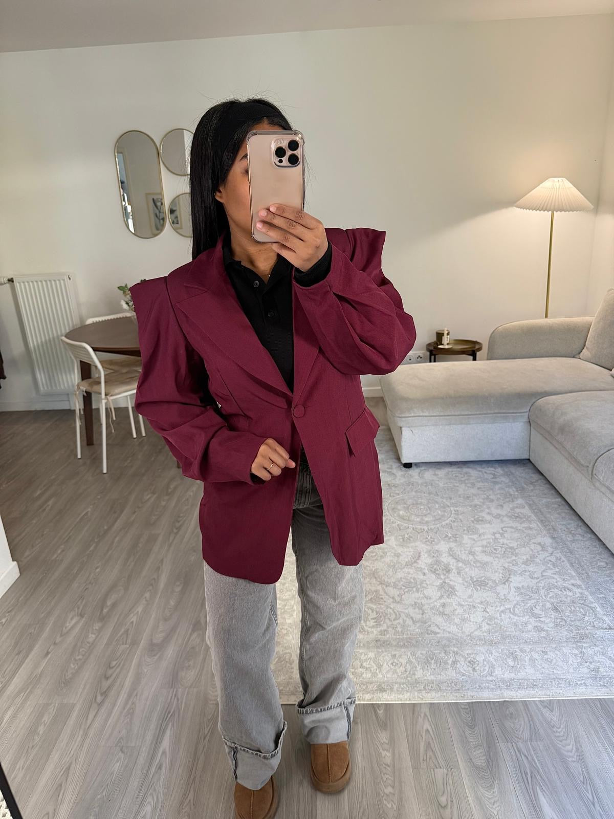 Blazer épaulette bordeaux