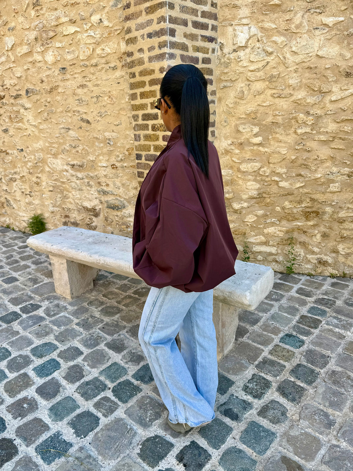 Bomber croisé prune