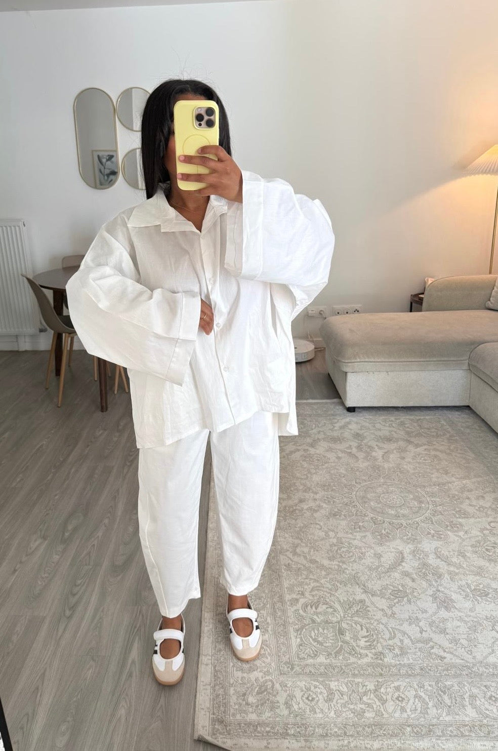 Pantalon barrel blanc